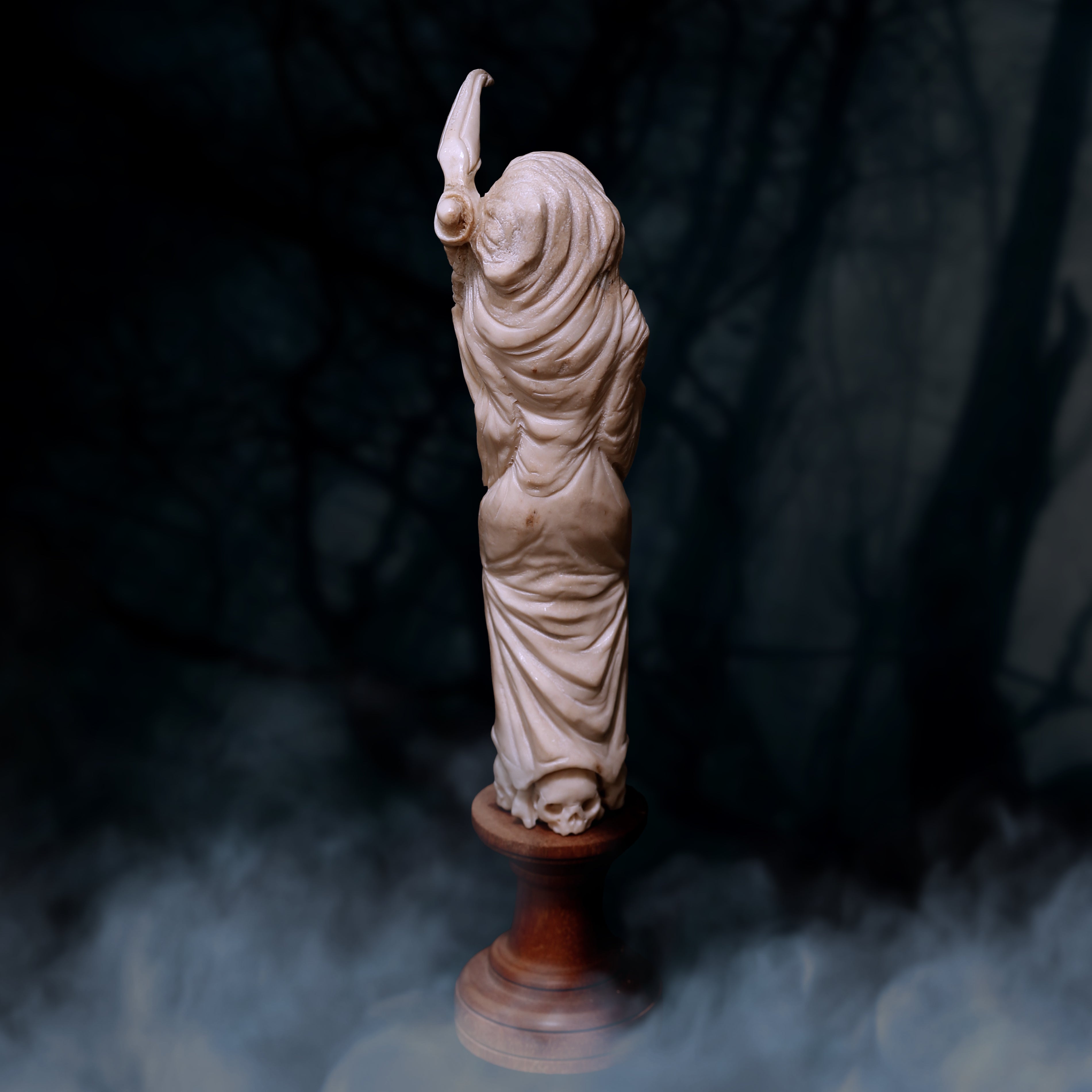 Vintage Grim reaper femur bone carving one of a kind