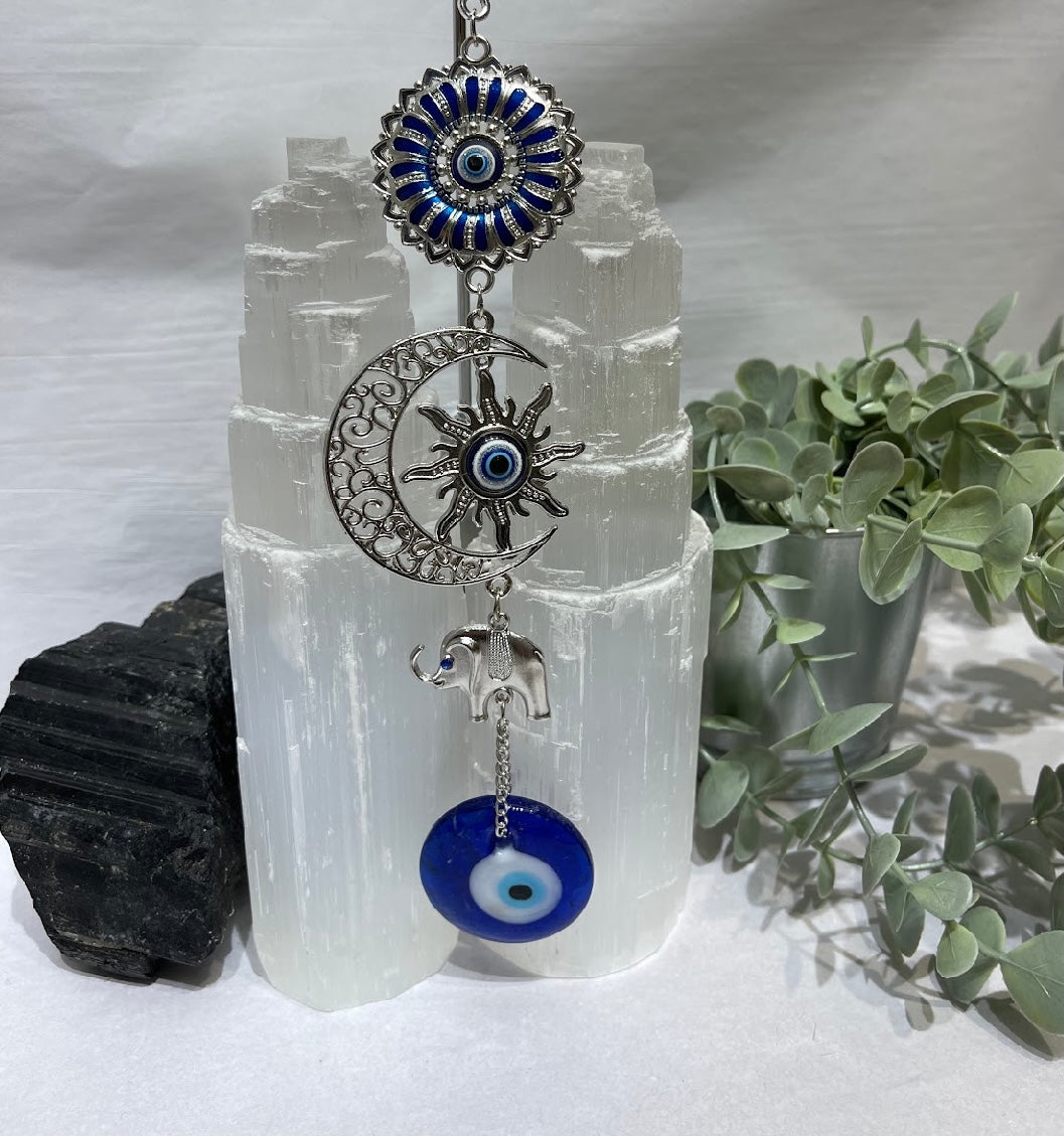 Evil eye star moon wall hanging Homewares The Crystal and Wellness Warehouse 