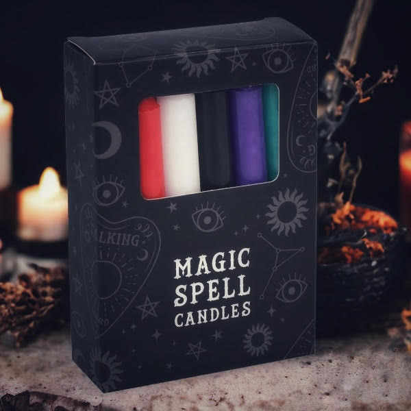 Multi colour magic spell candles - 12 pack