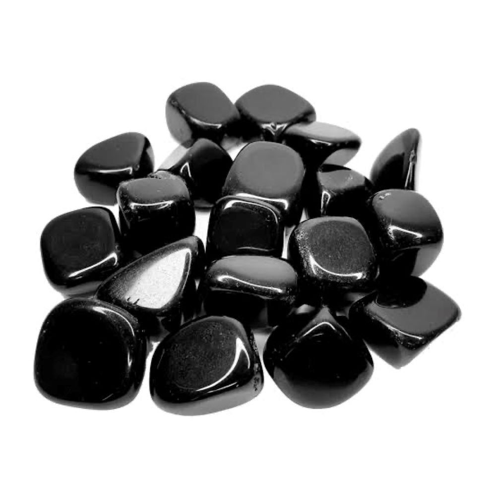 Black obsidian tumble stone