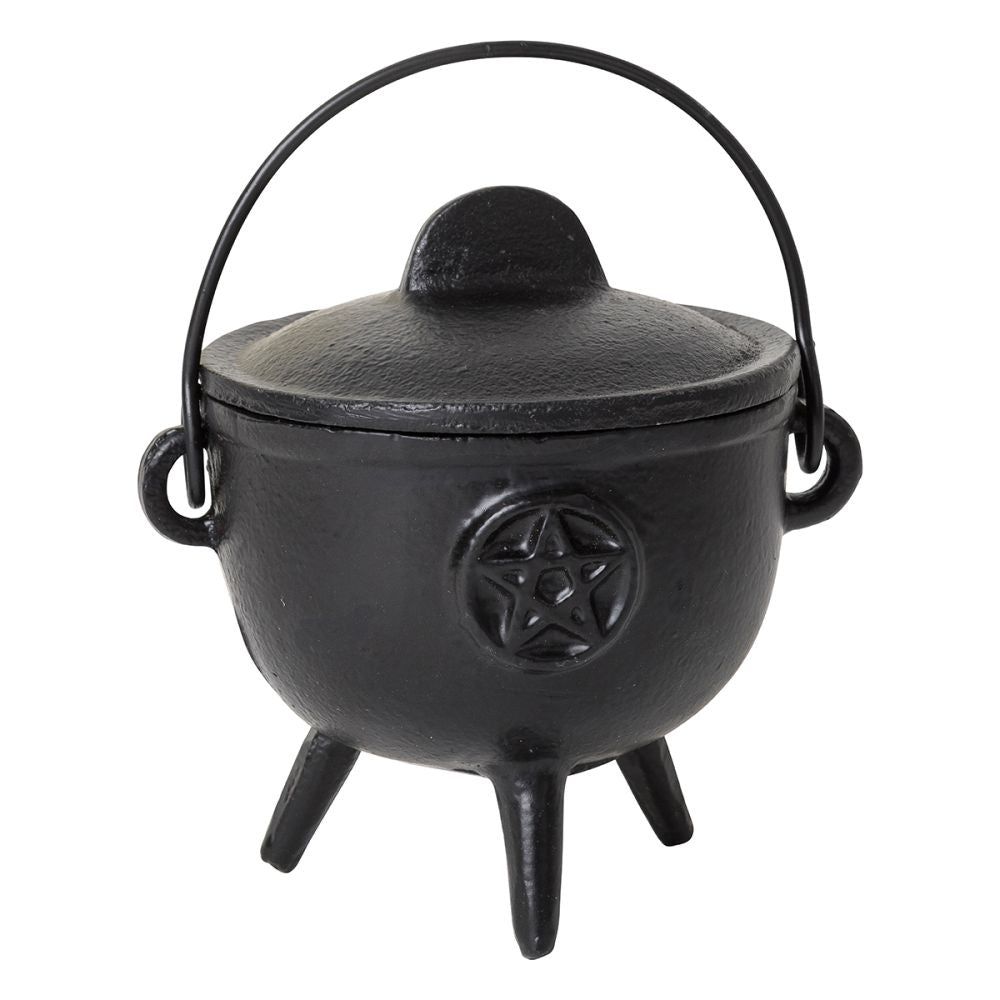 Cast iron pentacle 14cm cauldron Homewares The Crystal and Wellness Warehouse 